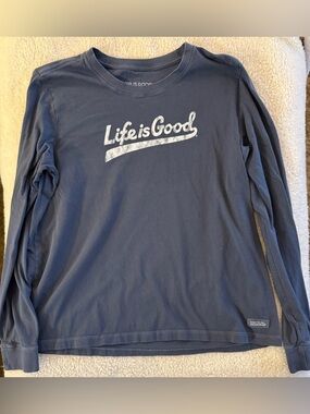 Life Is Good Navy Blue Long Sleeve Tee